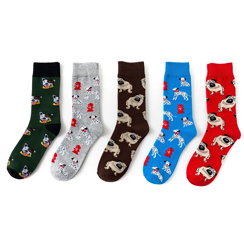 Men's Animals Dogs Unisex Dress Cotton Puppy Funny Street Socks Casual Cotton Sport Pug Hot Sale Skateboard Female Sox European