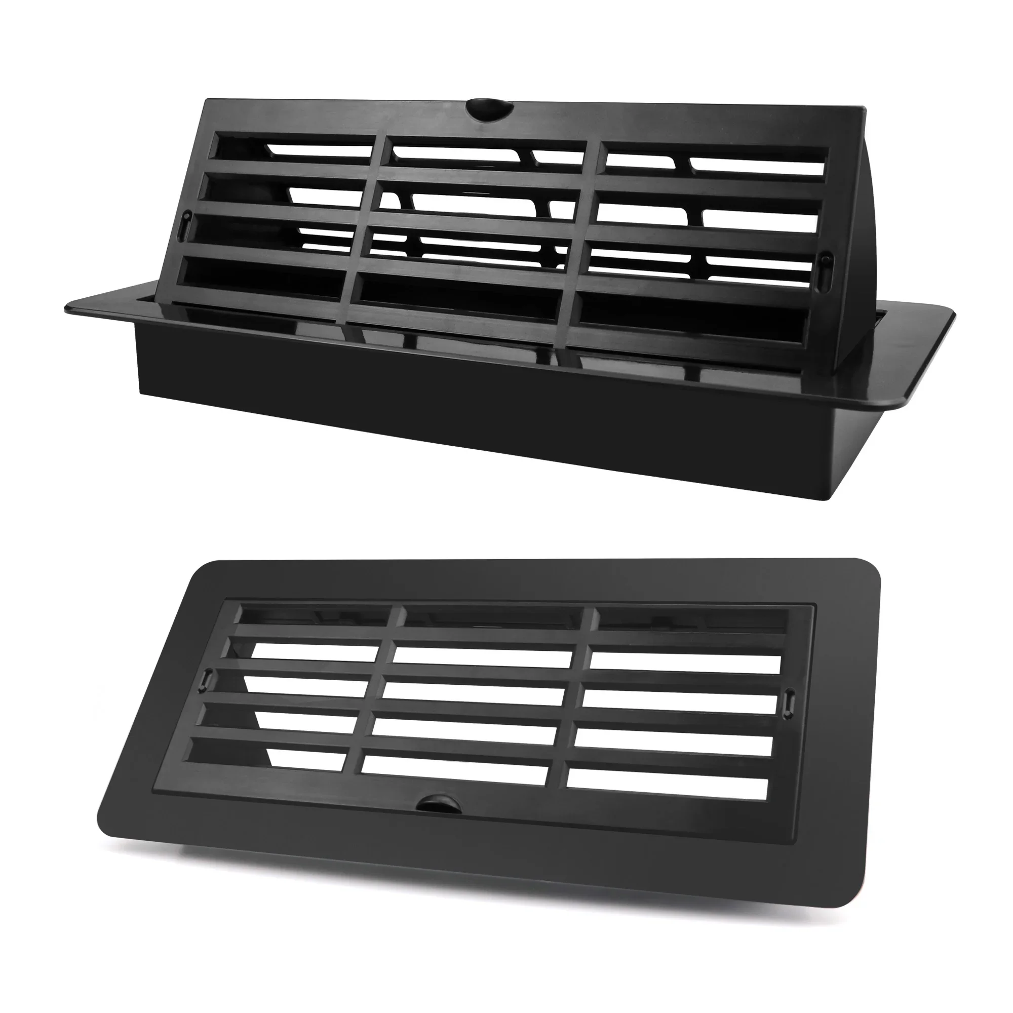 Floor Vent Covers 4 X 10 Inch, Adjustable Air Vent Deflectors for Home Floor, Sidewall, Office or Ceiling Black Floor Register
