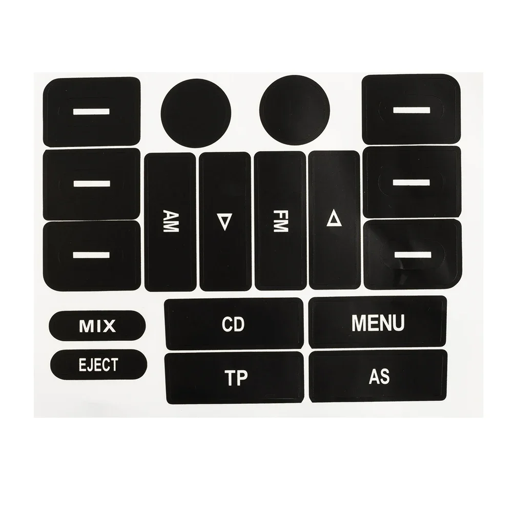 1x High Quality Button Assessory For Golf MK5  Radio Front Knobs Worn PVC Durable Matte Black  Button For Passat Repair Sticker