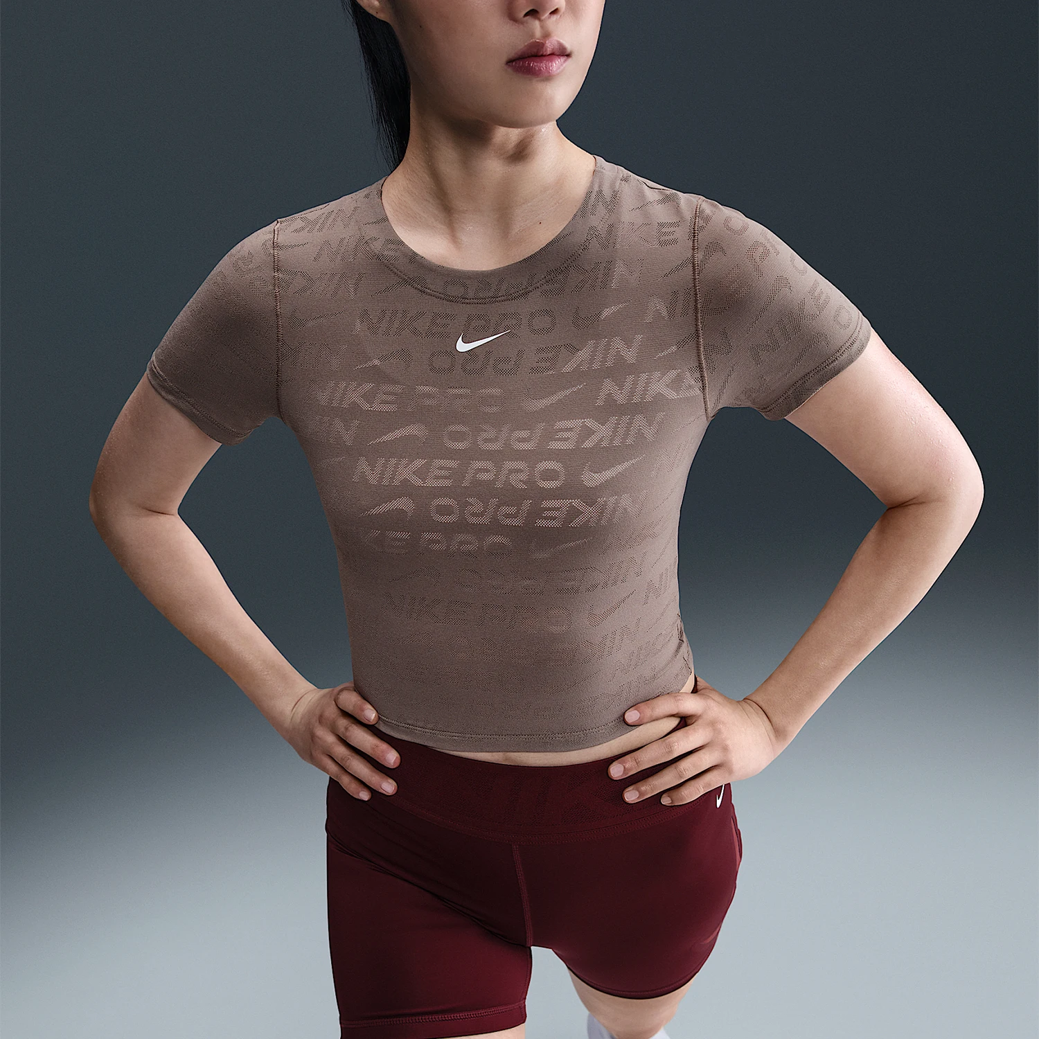 

Nike genuine 2025 Summer Women's Cropped Fitted Breathable Tee HJ2286-214