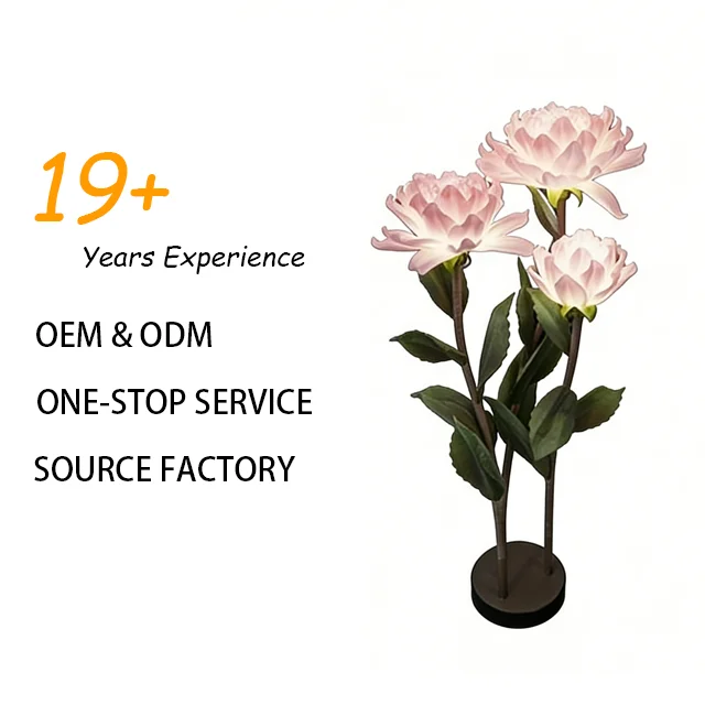 Luxury handmade luminous flower table lamp Large luminous artificial flower standing lamp Christmas wedding entrance decoration
