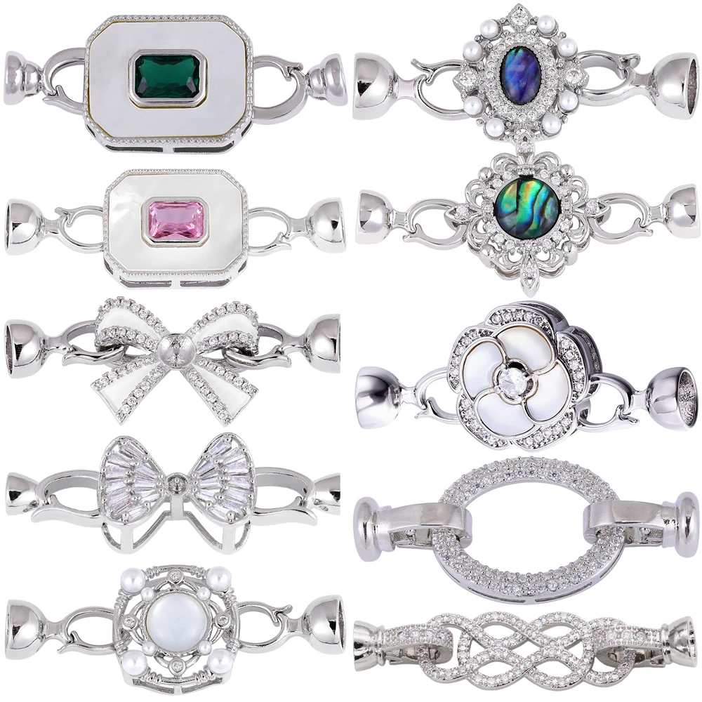 Juya Handmade Decorations Connector Fastener Locks Clasps Accessories For DIY Needlework Baroque Pearls Beads Jewelry Making