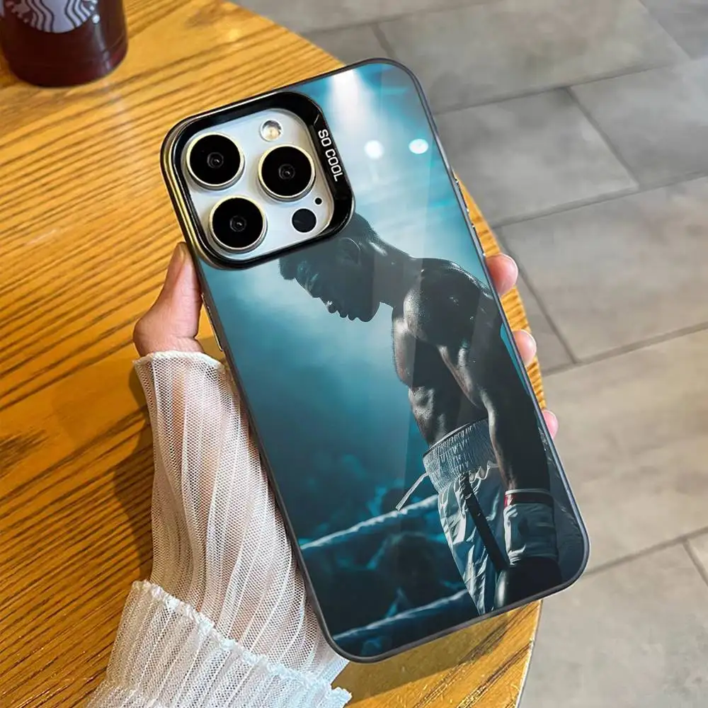 1pc Muhammad Ali Inspirational Boxing Legend Phone Case For iPhone17, 16,15,14,13,12 Pro Max Black Candy Matte Shockproof Cover