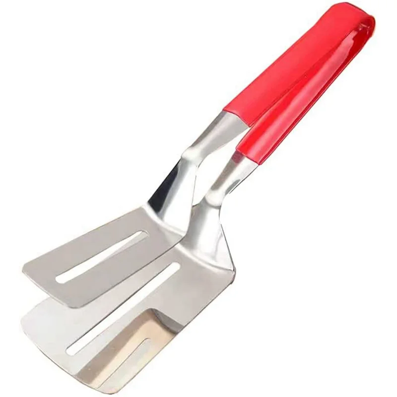 Anti-Scald Double-Sided Tongs, Multi-Functional Stainless Steel Food Flip Shovel Clip, Used for Steak Bread Burger, Etc