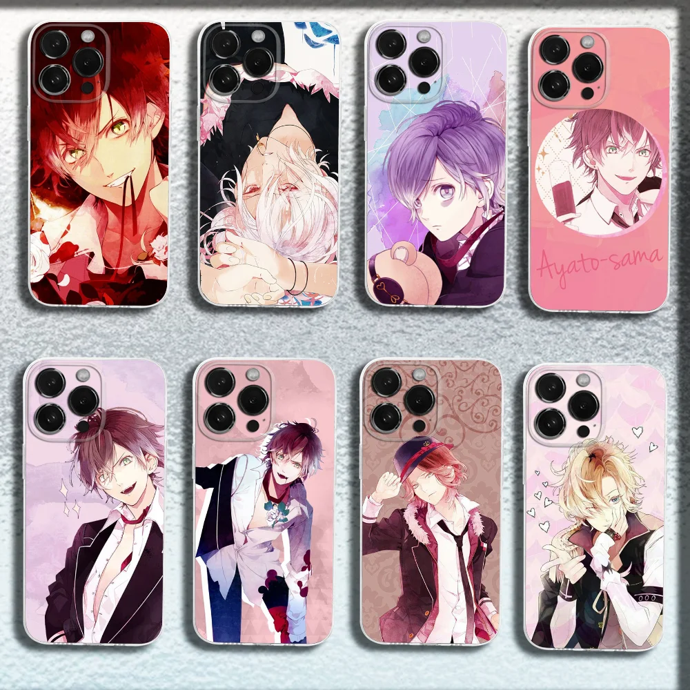 

D-Diabolik Lovers Phone Case For iPhone 16,15,14,13,12,11 Plus,Pro,Max,XR,XS,Plus,SE,Mini Transparent Soft Cover