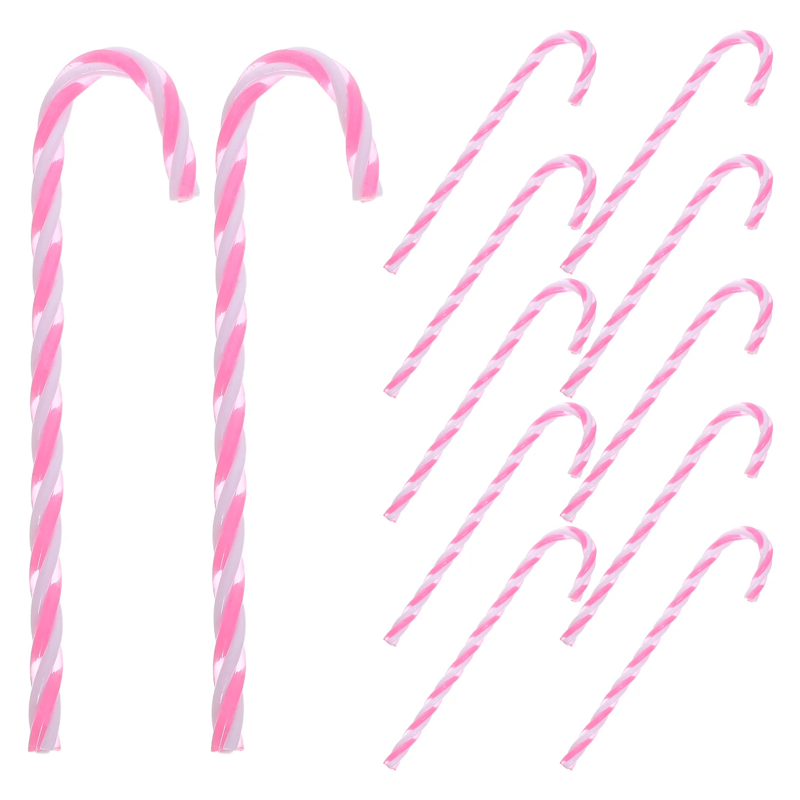 

12Pcs Pink Candy Cane Decorations Twisted Crutch Spiral Pattern Xmas Tree Hanging Xmas Party Decor Candy Cane Decorations