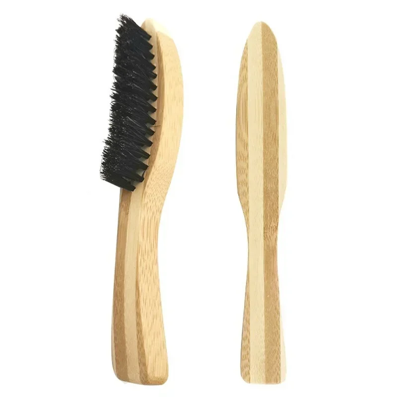 Beard Brush Boar Bristle for Men's Mustache Shaving Comb Face Massage Facial Hair Cleaning Brush Beech Long Handle