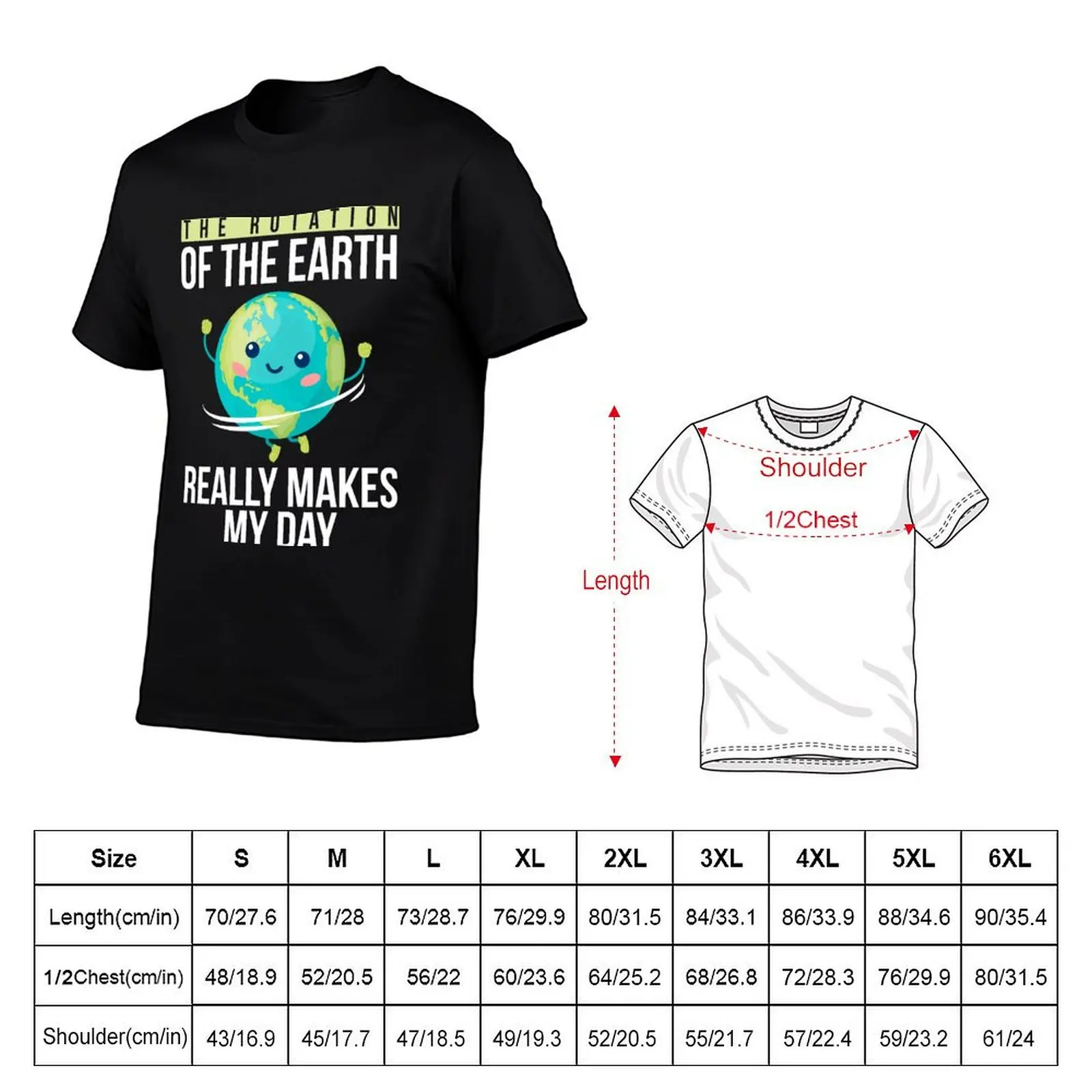 Funny Science Teacher Quote Rotation of the Earth Day Funny Gift T-Shirt Casual Loose Short Sleeve Tee for Men