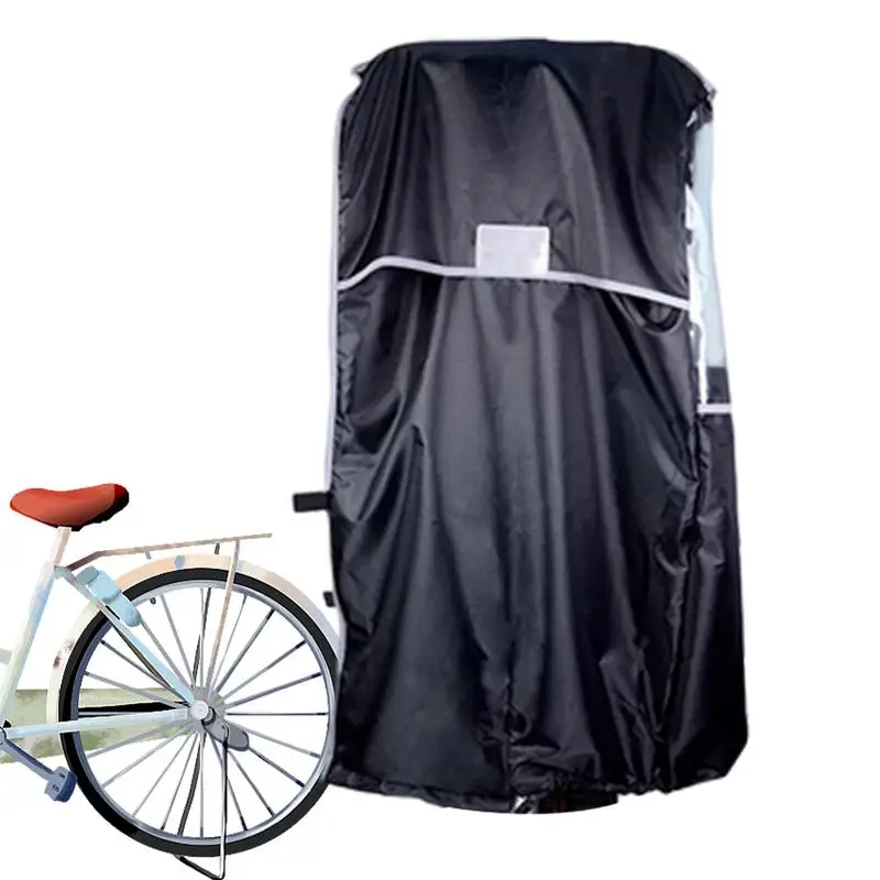 Bicycle Child Seat Rain Cover 210D Bicycle Covers With Reflective Strips Baby Saddle Protector Weatherproof Cover Anti Dust Rain