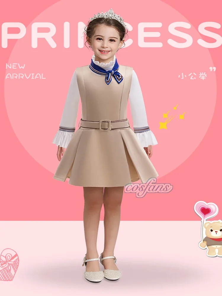 Girls Party Dress M3GAN Halloween Cosplay Costumes Summer T-Shirt+Dress 2Pcs Megan Set Kids Carnival Stage Performance Dress Up