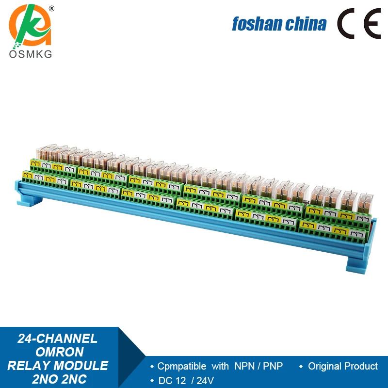 24-Channel 2NO 2NC Relay Module DC 12V/24V 5A With G2R-2 Compatible with NPN/PNP for Street Lamps Automation