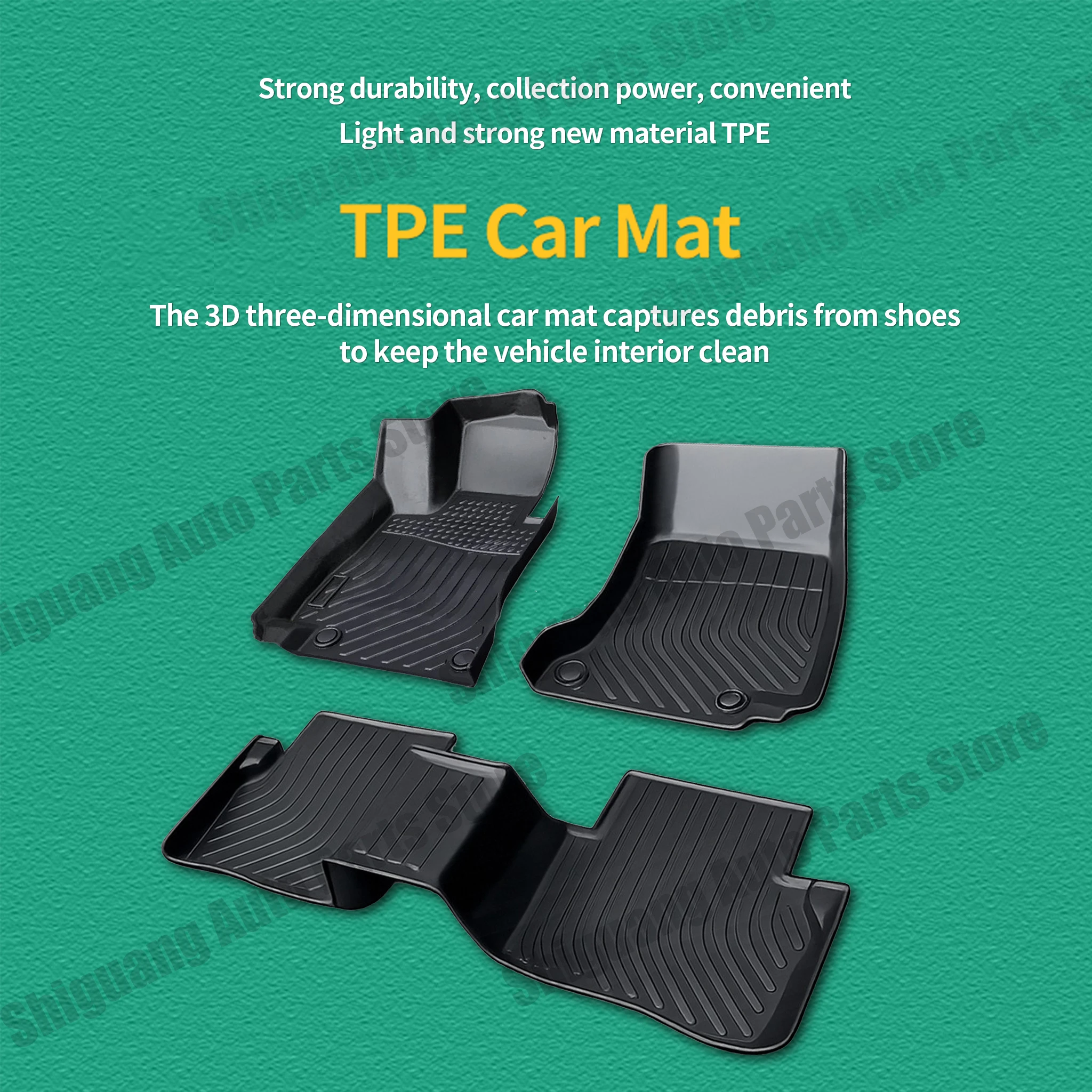 Front Rear Car TPE Floor Mats  - Car Floor Mat Rubber recension och pris