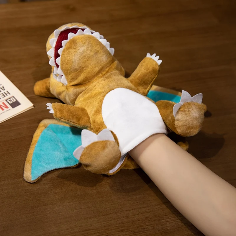 New dinosaur hand puppet animal plush toy Cute doll gloves interactive toy mouth moving doll boy's birthday gift