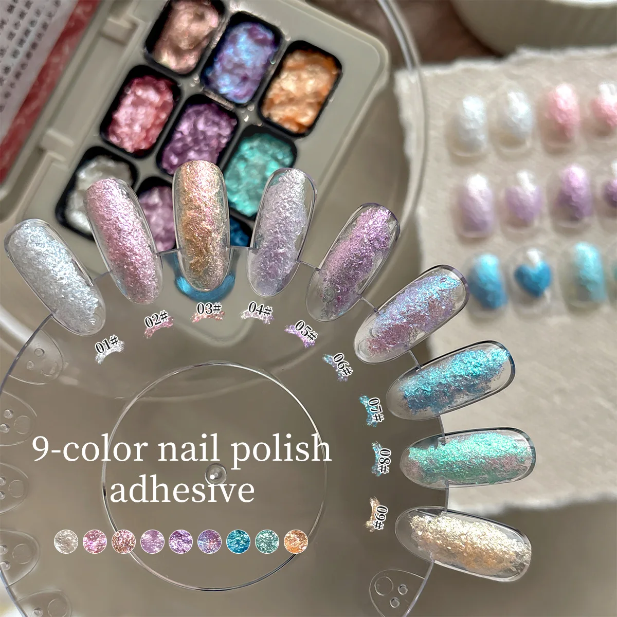 9 สีเล็บ Aurora Fairy Powder ครีมฤดูใบไม้ผลิฤดูร้อนสําหรับเล็บมืออาชีพออกแบบตกแต่งเม็ดสีเล็บเจล