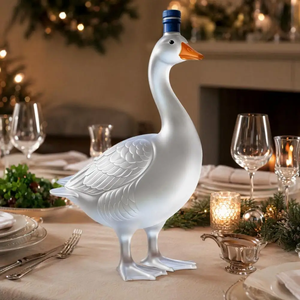 

Decanter Whiskey Gift Bottle Goose Shaped Glass Decanter with Stopper 350ml 3d Sculpted Whiskey Bottle Art Deco for Bourbon