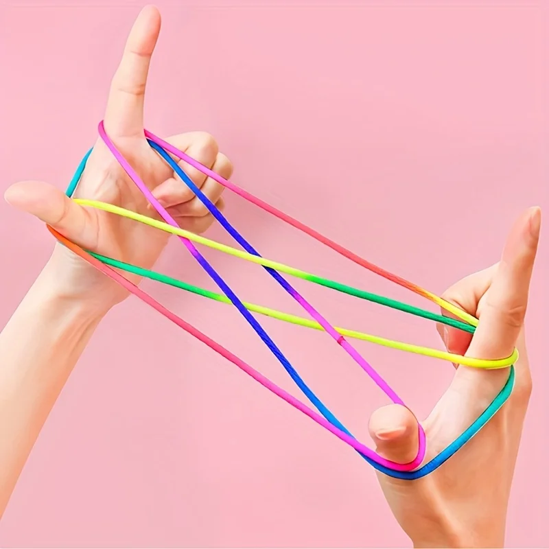 

2pcs Colorful Flip Rope Set, Flower Pattern String, Finger Fidget String for Anxiety, Jewelry Making Craft Cord