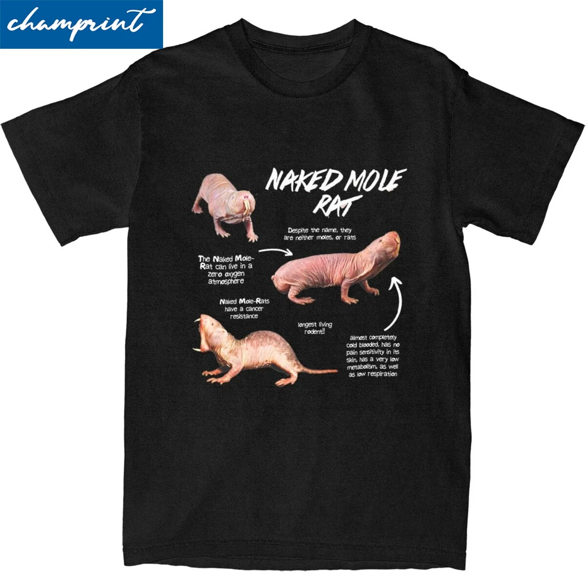 Naked Mole Rat Fun Facts T-Shirt Men Women Unique 100% Cotton Tees Crewneck Short Sleeve T Shirt Printed Clothes