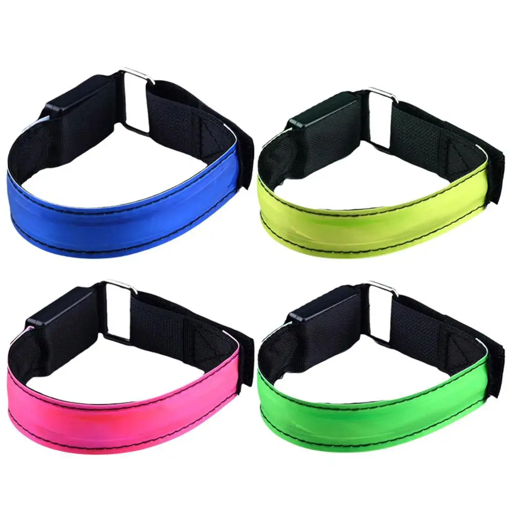 USB Charging LED Luminous Night Running Armband Bracelet Outdoor Sports Reflective Safety Belt Arm Leg Warning Wristband Harness