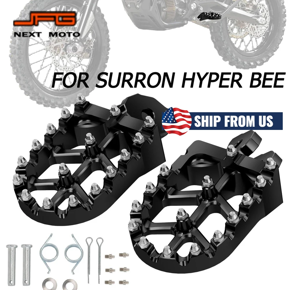 Motorcycle Foot Pegs Electric Dirt Bike Footrest For SURRON Hyper Bee Hyperbee CNC Aluminum Pedals Motocross Footpedal JFG Parts