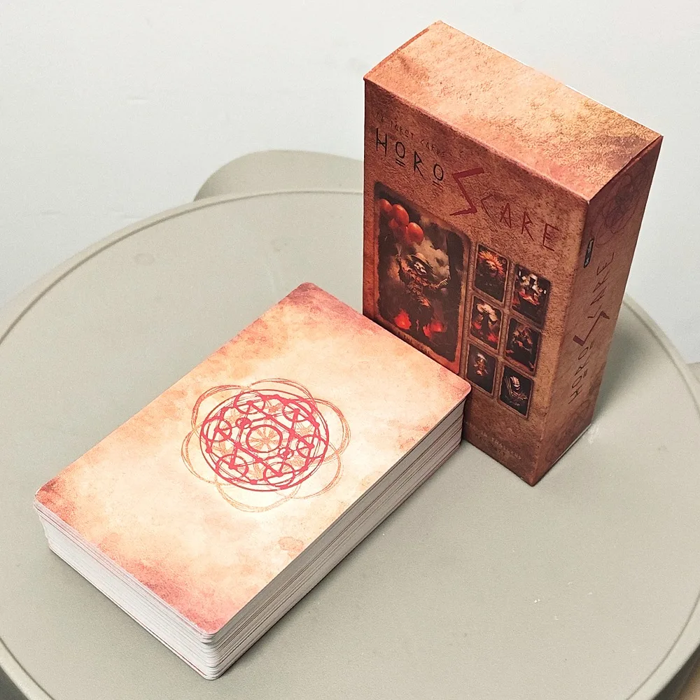 

HOROSCARE Tarot: 12*7cm A Cinematic Horror & Nightmare Themed 78-Card Tarot Deck Double-embossed Cardstock