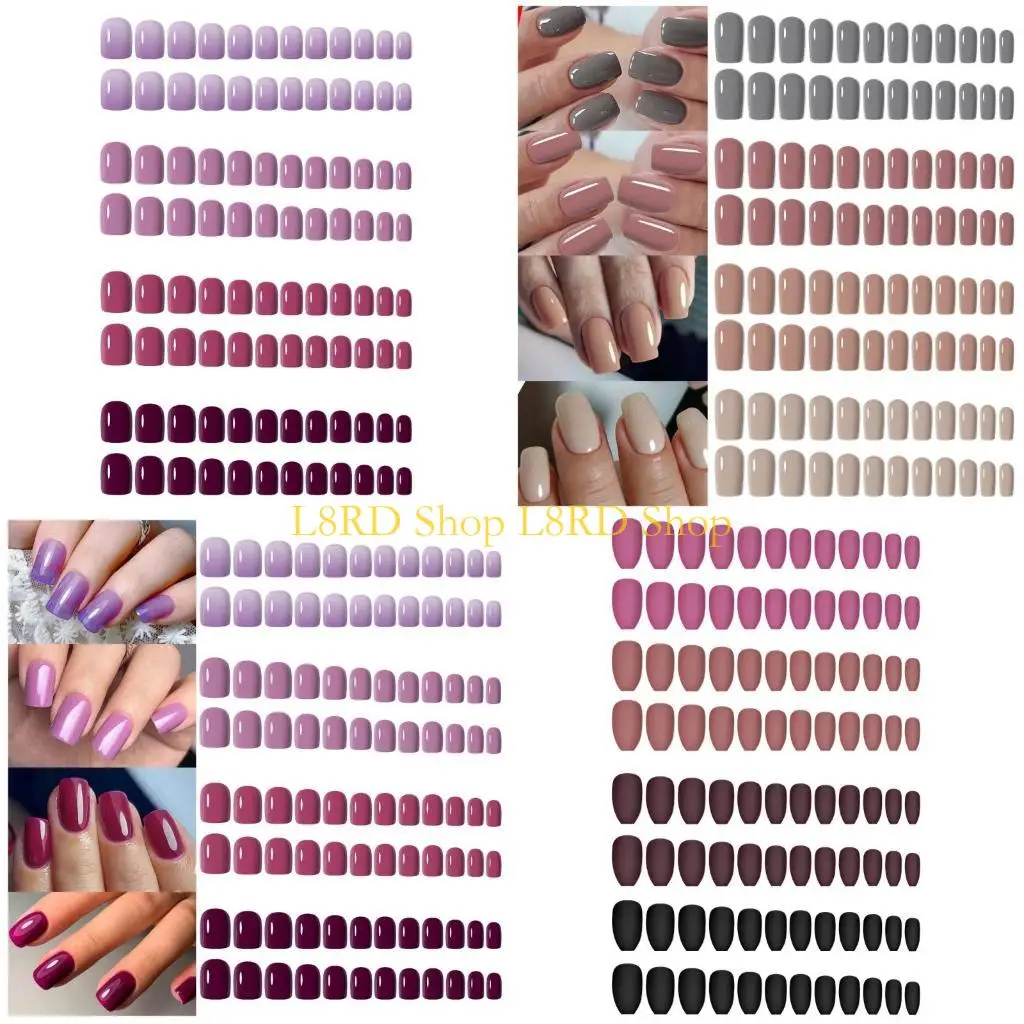 

L8rd 96pcs нажимайте на ногтях матовой балет