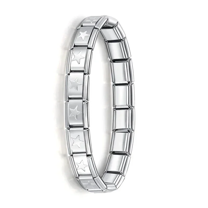 Hapiship Neue frauen Schmuck 9mm Breite Itanlian Elastische Charm Armband Mode Edelstahl Armreif ST-