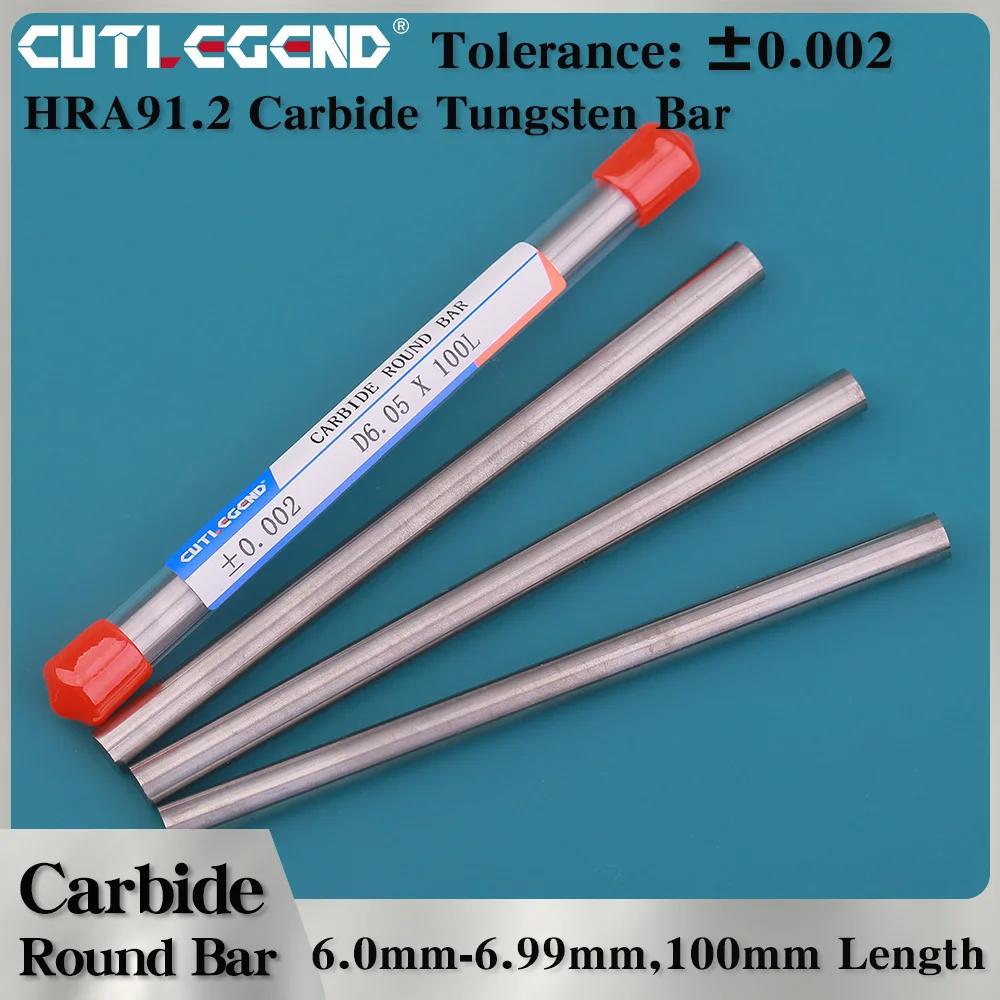 

HRC60 Solid Carbide Rod 6.00-6.99mm Interval 0.01mm High Precision 100mm Length Straight Shank Carbide Round Bar Lathe Tool