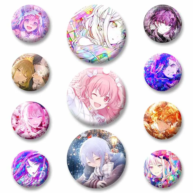Project SEKAI Fanart Anime Enamel Pins Cartoon Game Character Round Badges Akiyama Mizuki Momoi Airi PJSK Brooch Jewelry Gifts