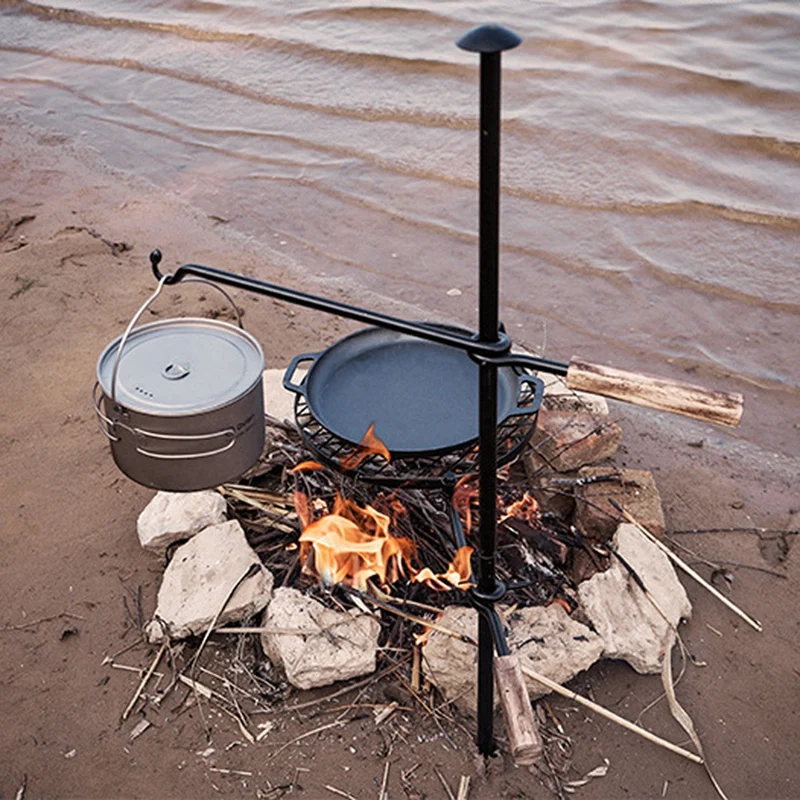 Imagem -05 - Fogão Dobrável Cooking Grill Outdoor Over Fire Camp Grill Stand Pot Rack Ferramentas de Acampamento