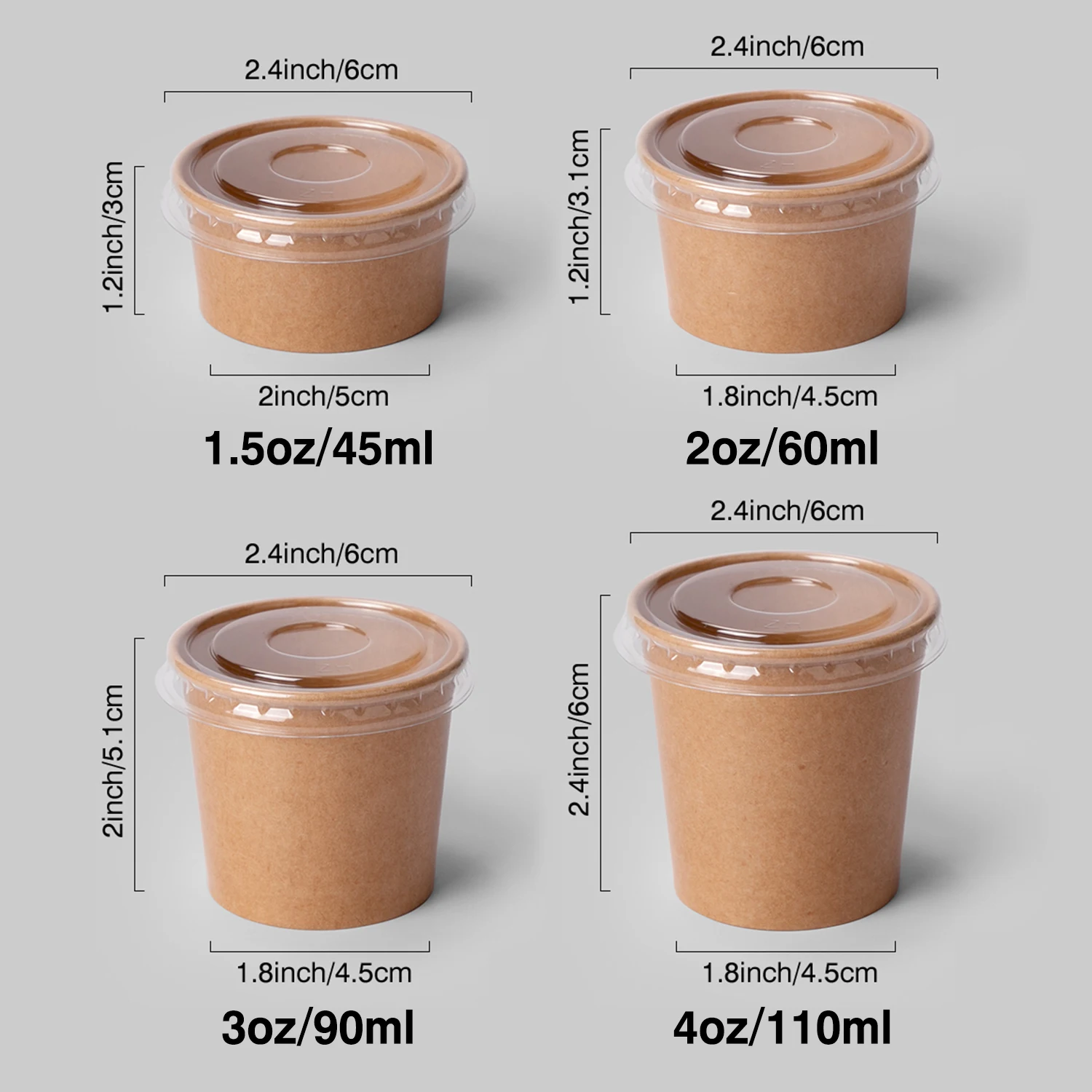 Disposable paper sauce cup small ingredient cup double coated kraft paper cup nut box pudding ice cream packaging cup party cake