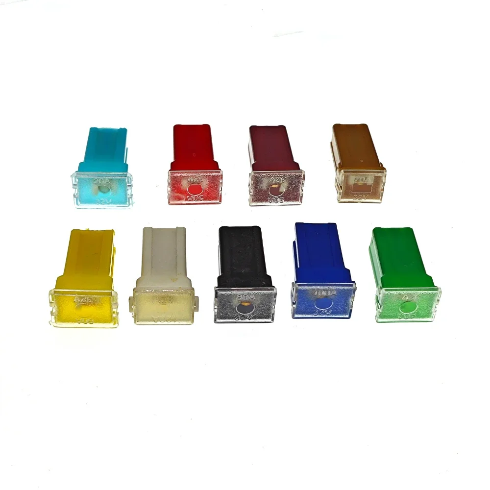 100PCS 20A 25A 30A 40A 50A 60A Insurance Auto Square Fuse Tube for Car Air Conditioning Insurance Fan