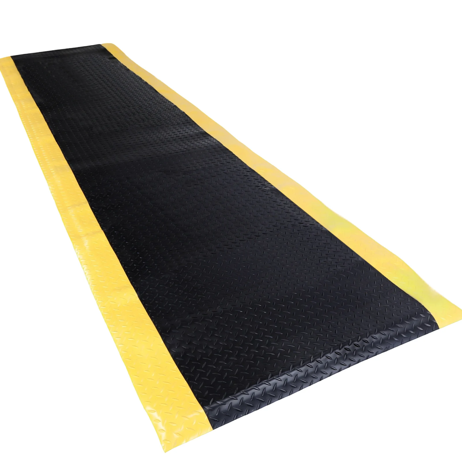 

Промышленный противоусталостный коврик 144x36 дюймов с желтой защитной окантовкой, утолщенный губчатый коврик для пола для склада, гаража, общественных помещений