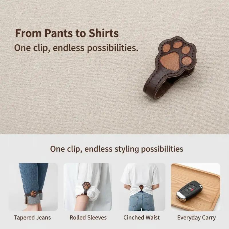 Fotografia 3: Clipes Magnéticos de Couro Premium para Punhos de Camisa, Pacote com 2, Fixação Forte e Antiderrapante para Uso em Reuniões de Negócios