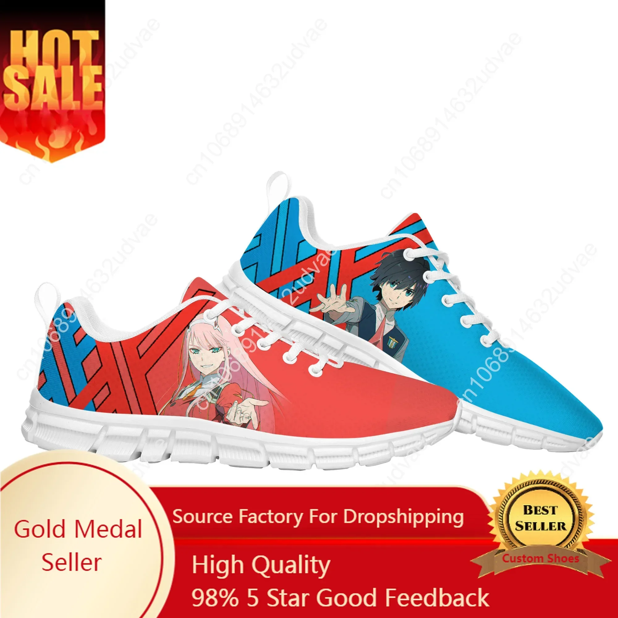 

DARLING In The FRANXX Zero Two Sports Shoes Mens Womens Teenager Sneakers High Quality Footwear Couple Sneaker Custom Shoe