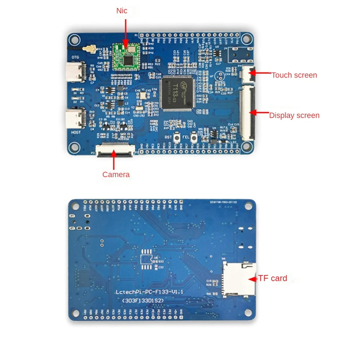 Wifi Display Arm Cortex-A7 Allwinner T113 Multifunctional Portable Convenient Development Board Module,B