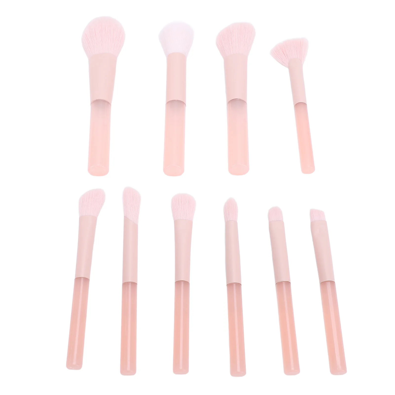 10 Counts Peach Color Cosmetic Brush Set Professional Eye Shadow Brush Set For Beginner