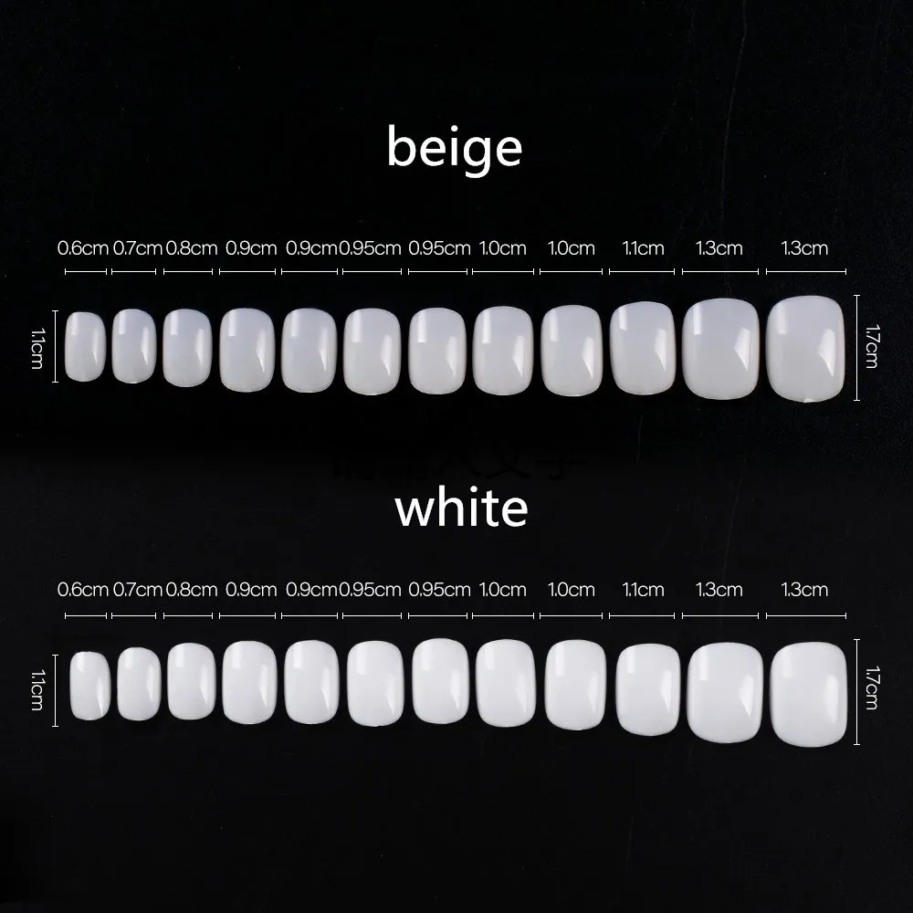 120 ピース/セット白ショートヌードアクリルナチュラル付け爪マニキュアツールネイルアート付け爪のヒント