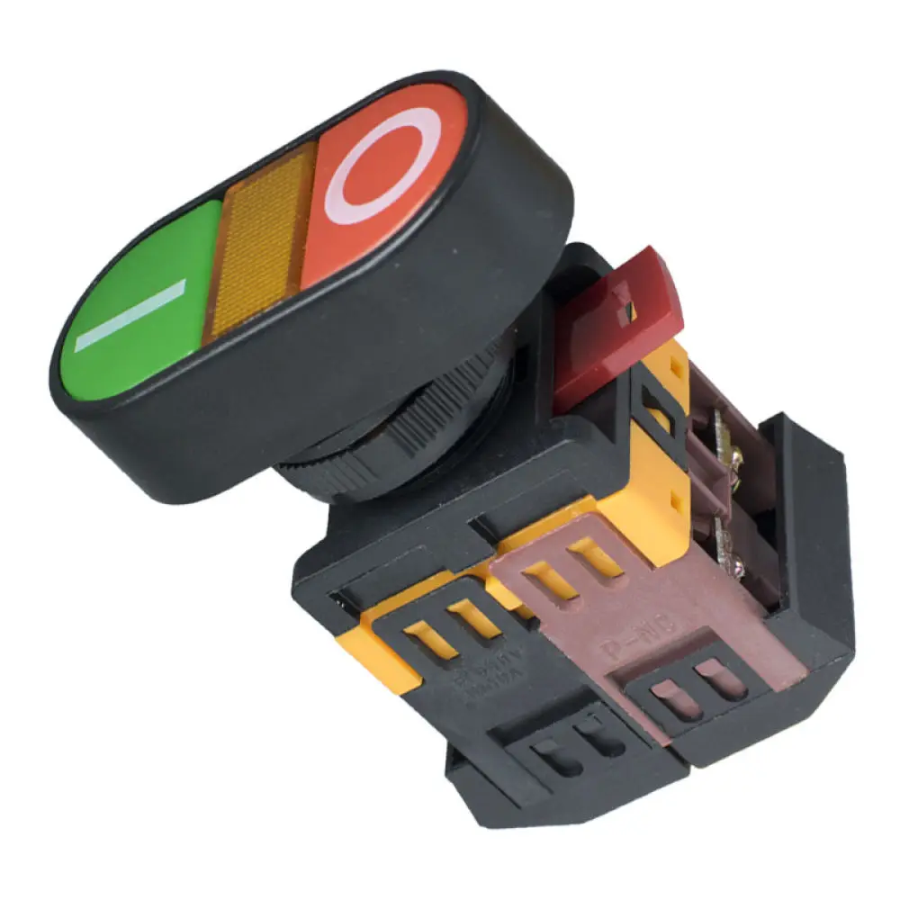 Industrial Dual Push Button Switch APBB 22 25mm Type Illuminated Red Green LED Indicator Power Control Console Start Stop Unit