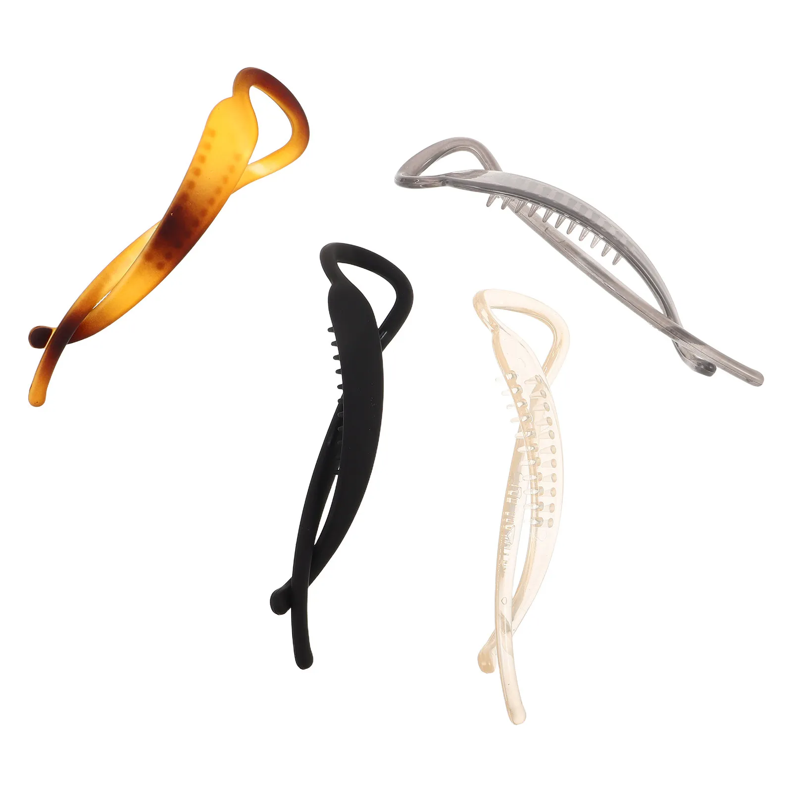 

4Pcs Matte Plastic Twist Hair Clips for Curly Hair Women Ponytail Holder Barrette Clips Comfortable Lightweight Styling