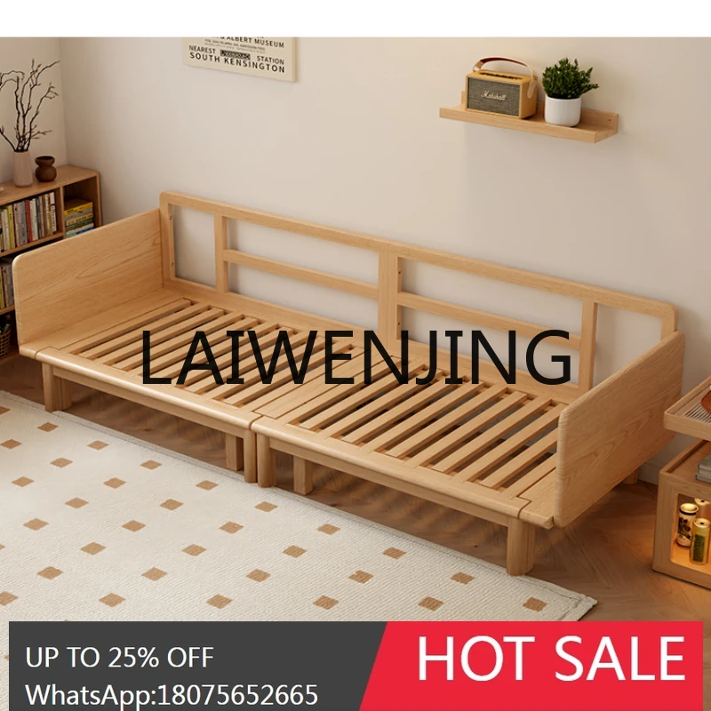 

RWJ Solid Wood Sofa Small Apartment Integrated Multifunctional Retractable Living Room Pull-out Type