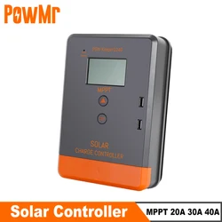 PowMr MPPT 40A 30A 20A Solar Charger Controller 12V 24V Solar Panel Regulator Various Load Control Modes for Lead Acid Battery