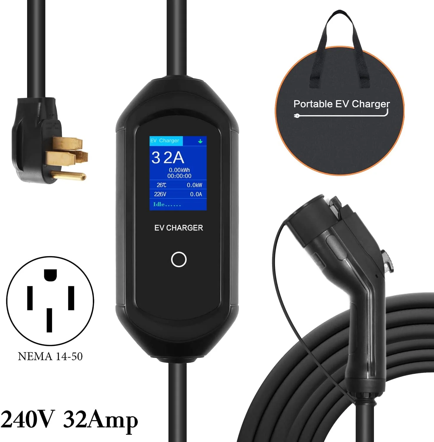 Caricatore EV Portatile 2026 c - Portable Ev Charger 16A Adjustable recensione e prezzo