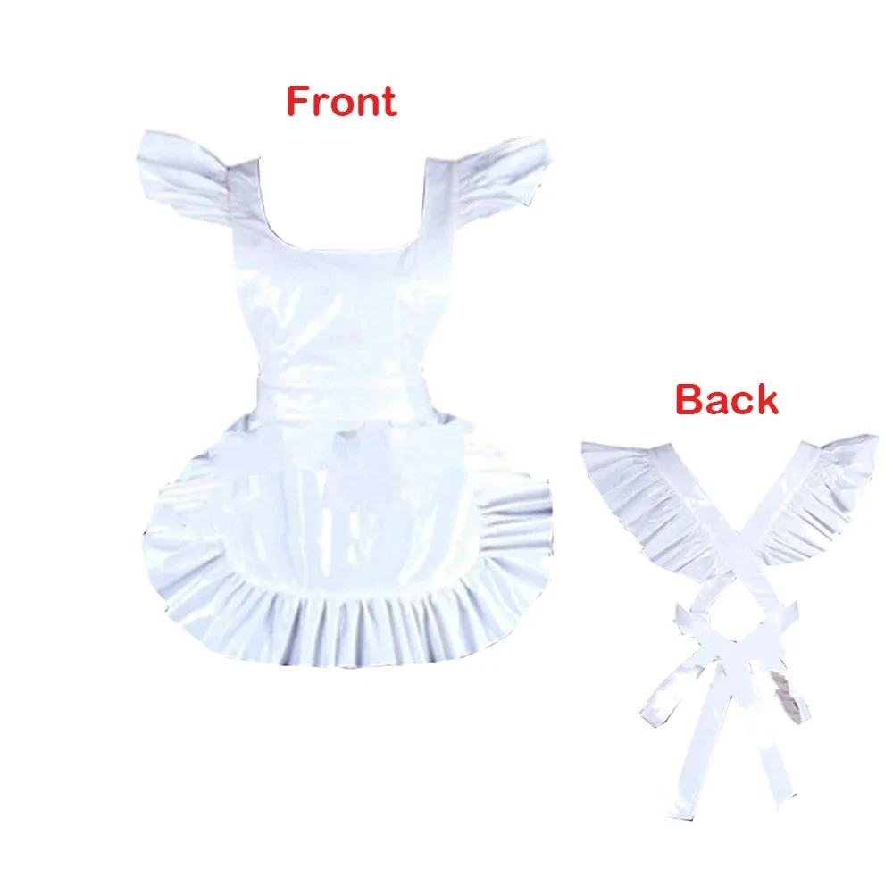 PVC Apron with Towering Shoulders and Crossed Back Straps. Independent Apron Can Be Customized in Multiple Colors