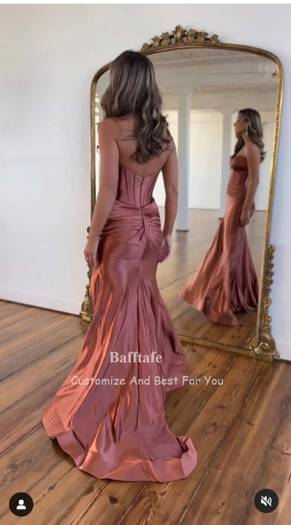 Customized Elegant Mermaid Satin Prom Dresses Sweetheart Bones Leg Slit Women Formal Evening Dress Fishtail Birthday Party Gowns