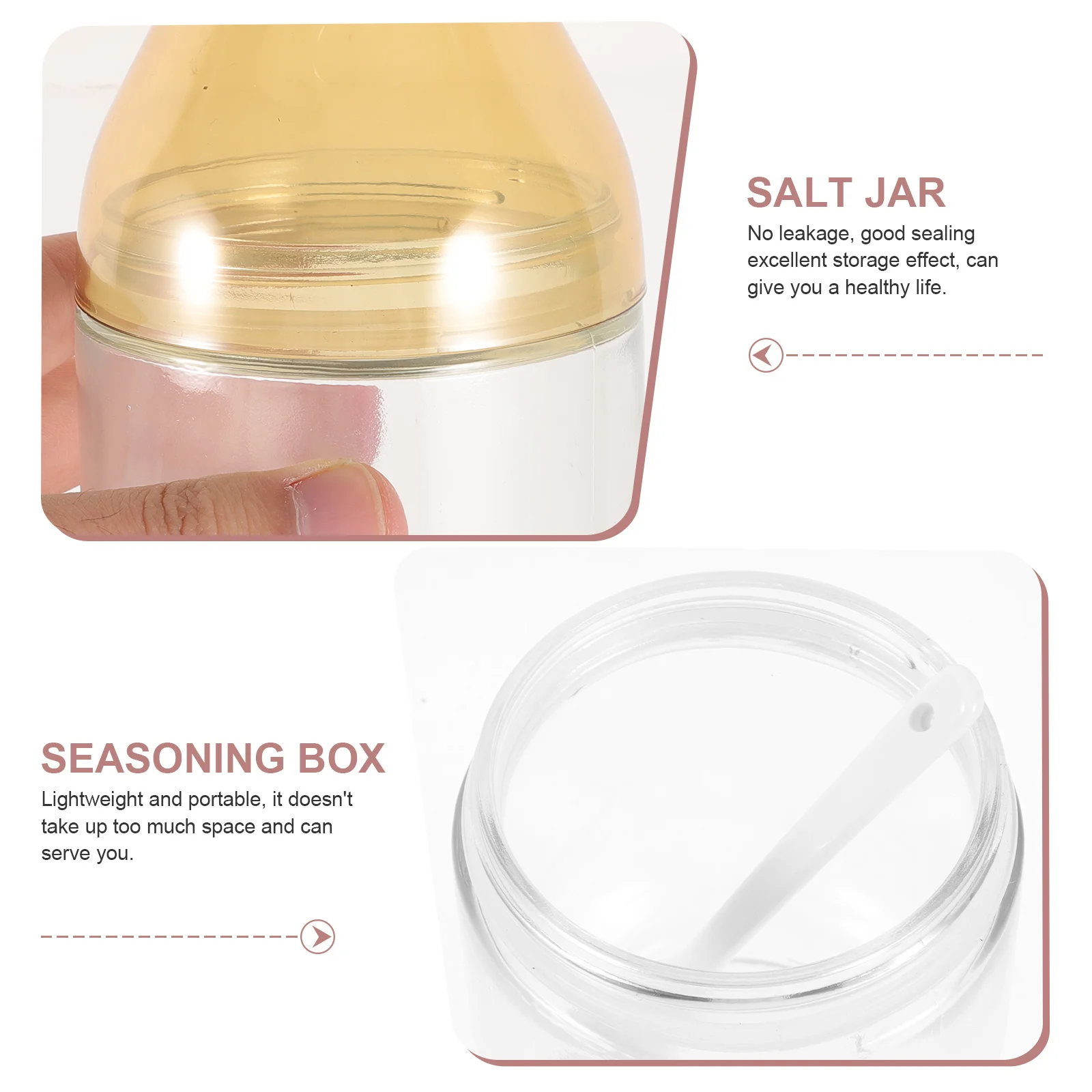 

1Set Seasoning Bottle Divided Design Kitchen Salt Dispenser No Leakage Condiment Storage Container Kitchen Accessory