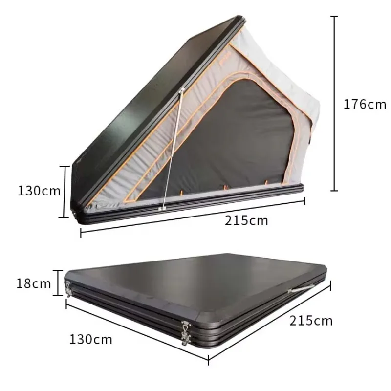 2026 New Design Triangle Hardshell 1-2 Person Tearproof Sturdy Large Capacity Pop up Vehicle Roof Tent Overland