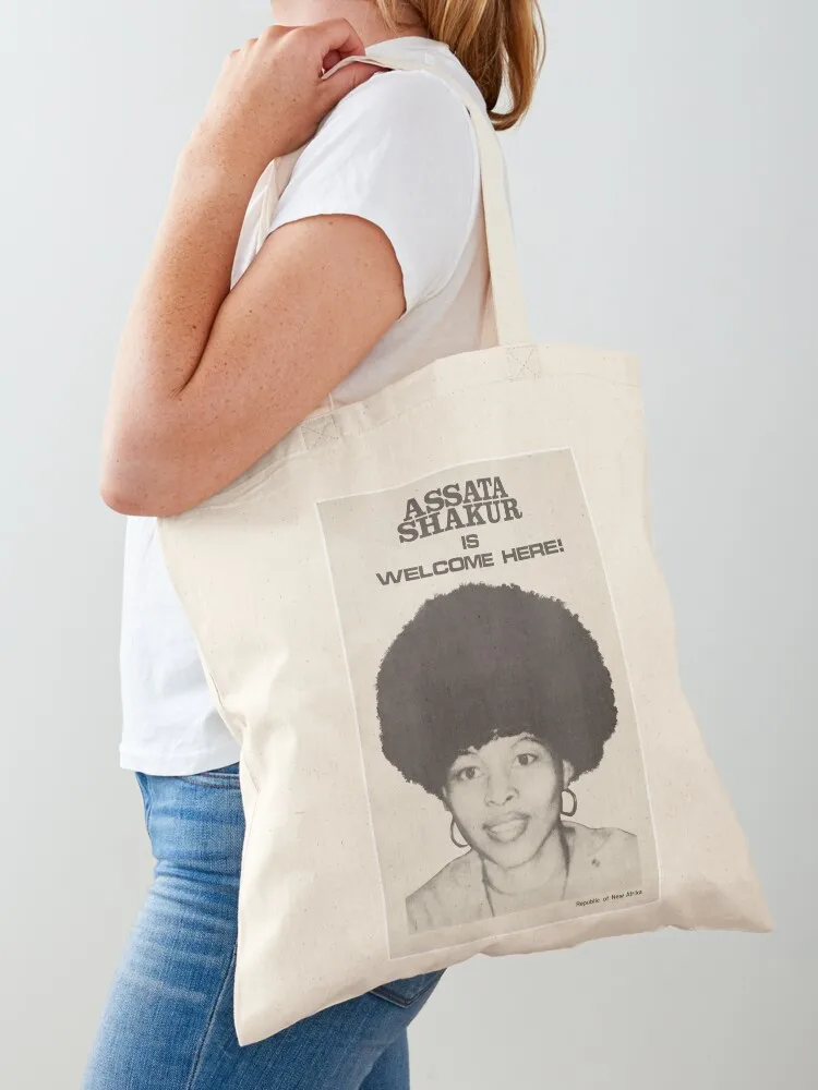 Assata Shakur is Welcome Here Tote Bag tote bag women Women's bag Handbags shopping logo