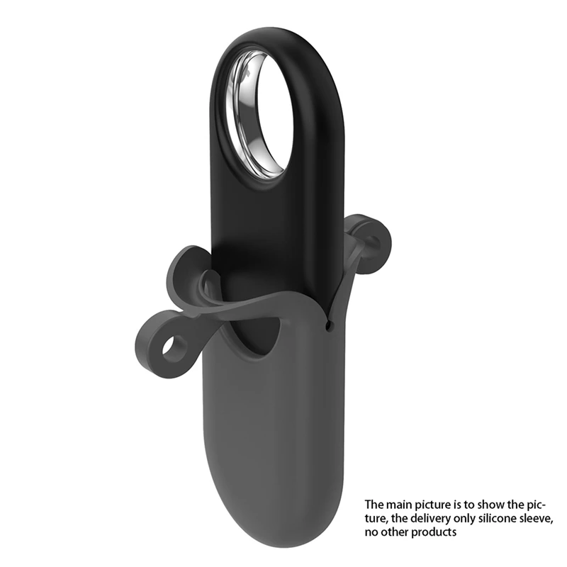Portable Soft Silicone Protective Cover With Iron Ring For Samsung Galaxy Smarttag 2 Locator, Black