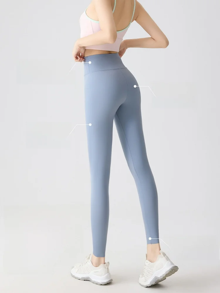 Été mince taille haute arche peau pantalon femmes tenue décontracté minceur ventre contrôle Yoga pantalons de sport pantalons longs en Nylon Spandex