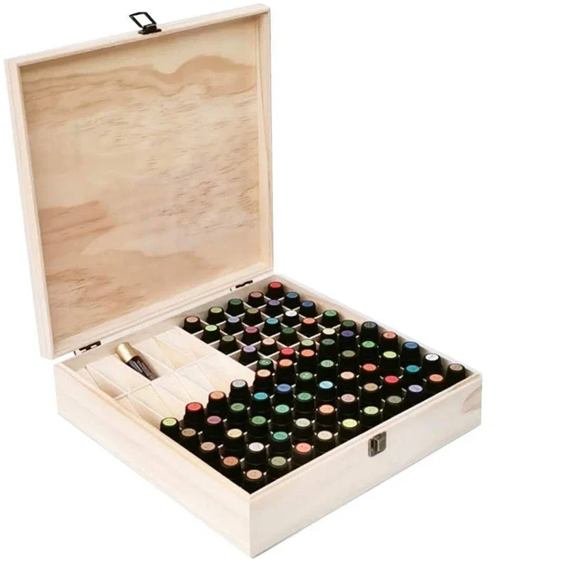 

Деревянная коробка для хранения, 85 отделений, органайзер, бутылки для эфирных масел, контейнер для ароматерапии, контейнер для хранения драгоценностей, Коробка Для Хранения Драгоценностей